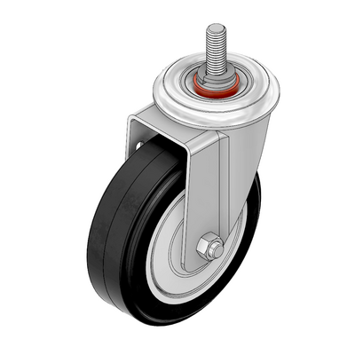 31-SM10D4-7 MODULAR SOLUTIONS ALUMINUM CASTER<br>4" SWIVEL, M10 STEM W/LOCK